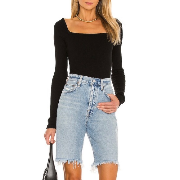 HELLO MOLLY | Black Square Neck Bodysuit | Size US 6 - Picture 3 of 8